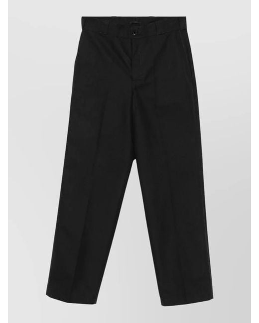 Prada Black Tailored Pants Back Pockets Pleated Design for men