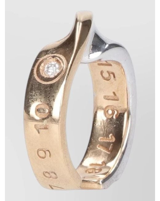 Maison Margiela Natural Lightweight Hoop Earrings Diamond Accent Design
