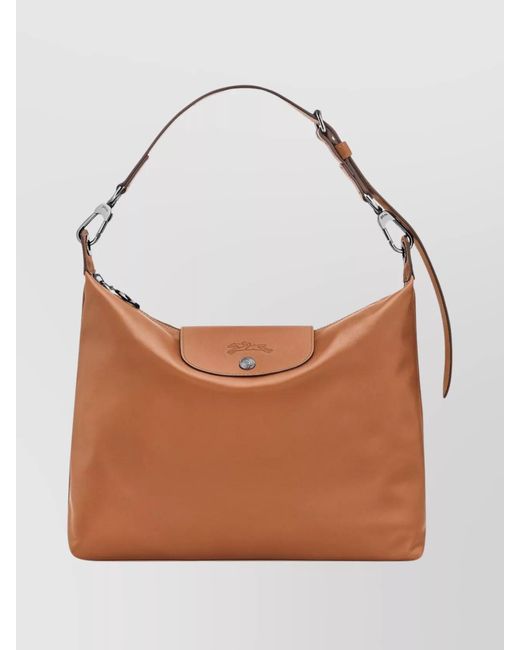 Longchamp Brown Leather Hobo Shoulder Bag