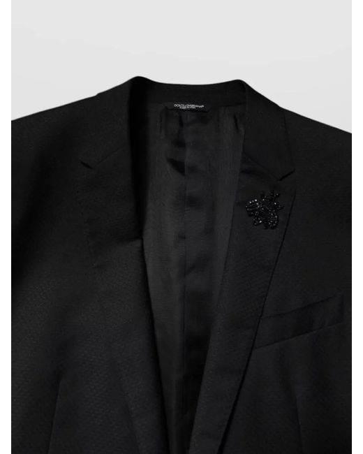 Dolce & Gabbana Black Wool Slim-Fit Single-Breasted Suit for men