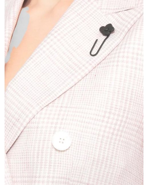 Lardini Natural Double Breasted Linen Wool Tailored Blazer