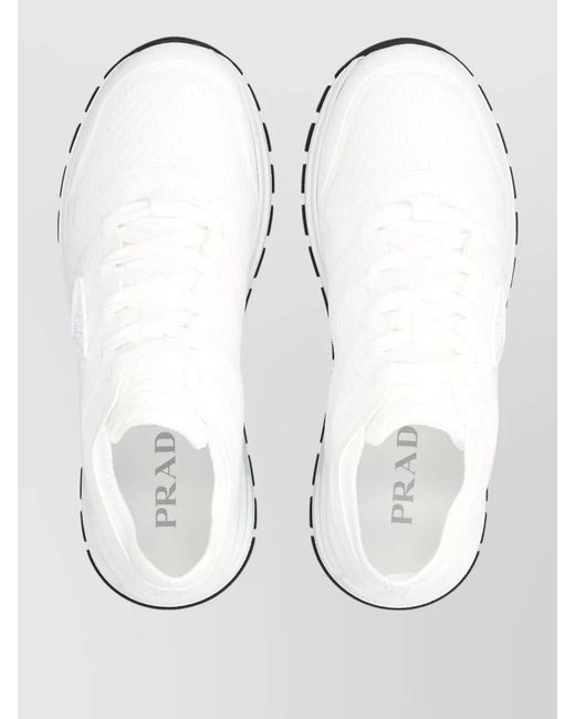 Prada White Prax 2.0 Low-Top Sneakers