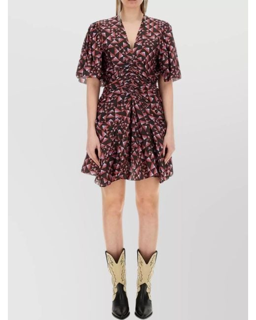 Isabel Marant Red Silk Mini Dress