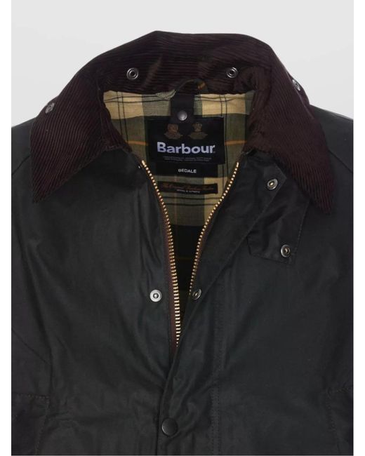 Barbour Black Waxed Cotton Bedale Jacket for men