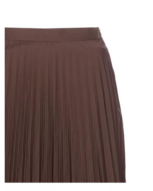 MM6 by Maison Margiela Brown Midi Pleated Skirt High Waist Design