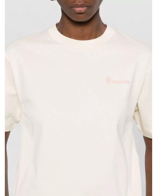 Moncler Natural Logo-Print Cotton Crew-Neck Short-Sleeve T-Shirt