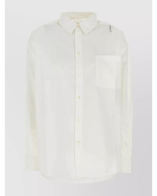 Marni White Cotton Poplin Shirt for men
