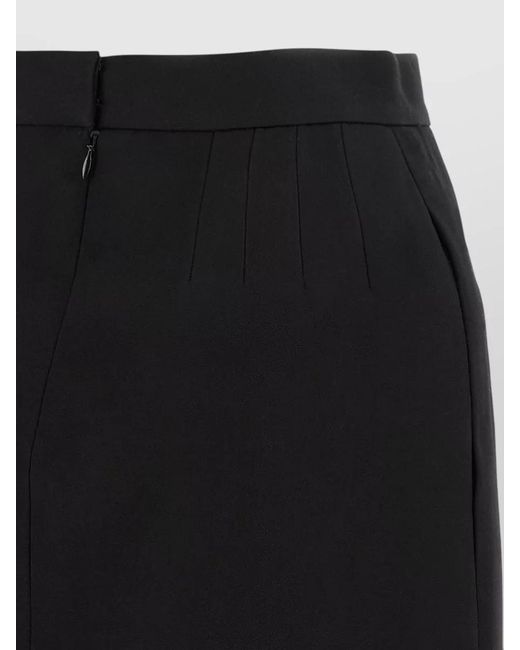 Versace Black Virgin Wool High-Rise Cutout Mini Skirt