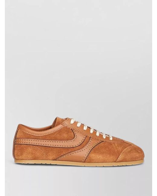 Dries Van Noten Brown Suede Lace Up Marathon Inspired Sneakers