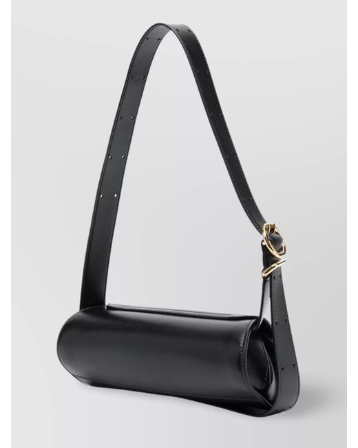Jil Sander Black Cannolo Mini Leather Shoulder Bag
