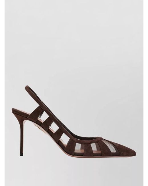 Aquazzura Multicolor Mesh Panel Pointed Toe Stiletto Pumps