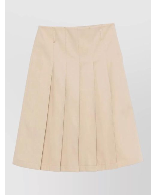 A.P.C. Natural Mini Skirt Belt Loops Pleated Design