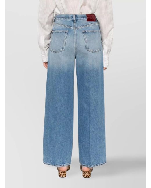 Gucci Blue Denim High-Rise Wide-Leg Trousers