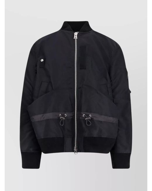Sacai Black Nylon Oversized Bomber Jacket for men