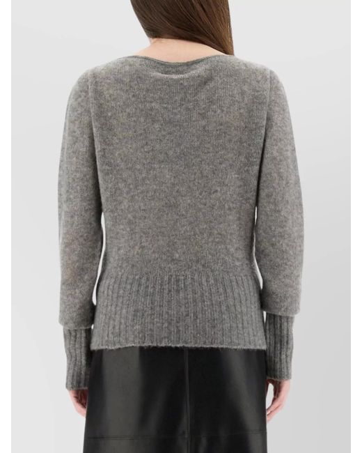 Tom Ford Gray Cashmere Silk Boat-Neck Jumper