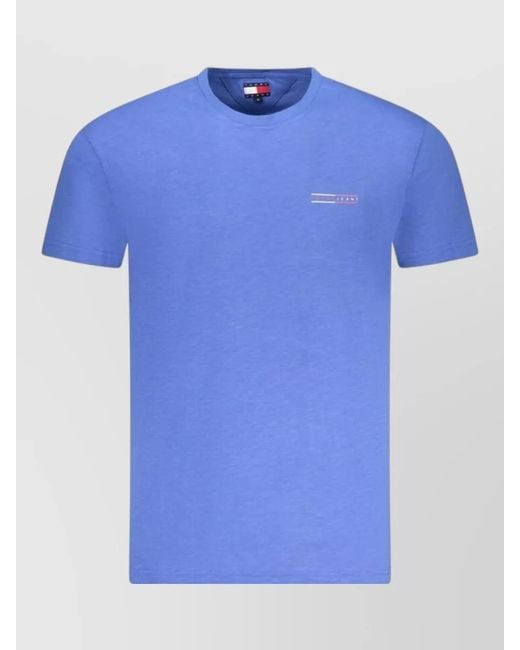 Tommy Hilfiger Blue Cotton Relaxed-Fit Short-Sleeve T-Shirt for men