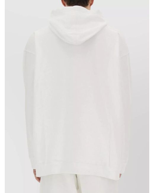 Moschino White Cotton Regular-Fit Hoodie for men