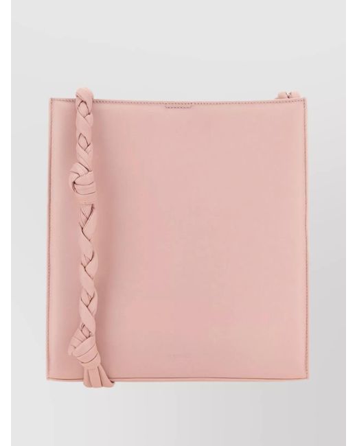 Jil Sander Pink Tangle Leather Shoulder Bag