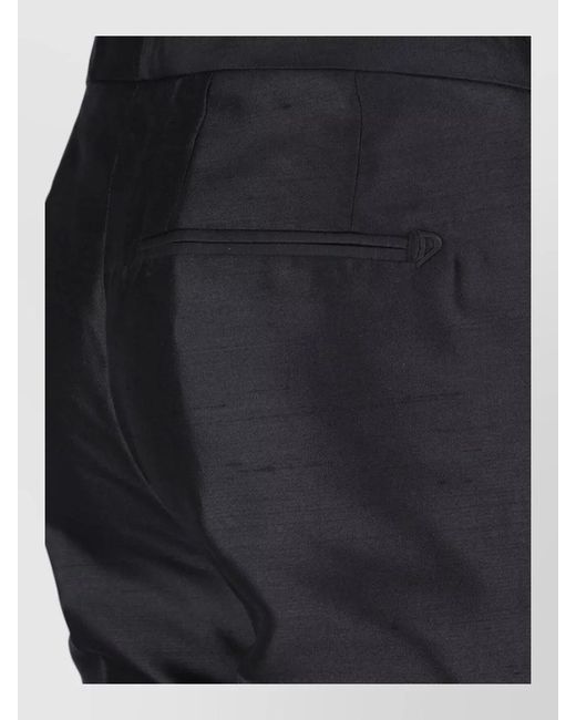 Dondup Black Tailored Trousers Flared Leg Belt Loops