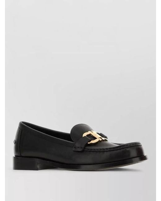 Ferragamo Black Maryan Loafers Tone Hardware Round Toe