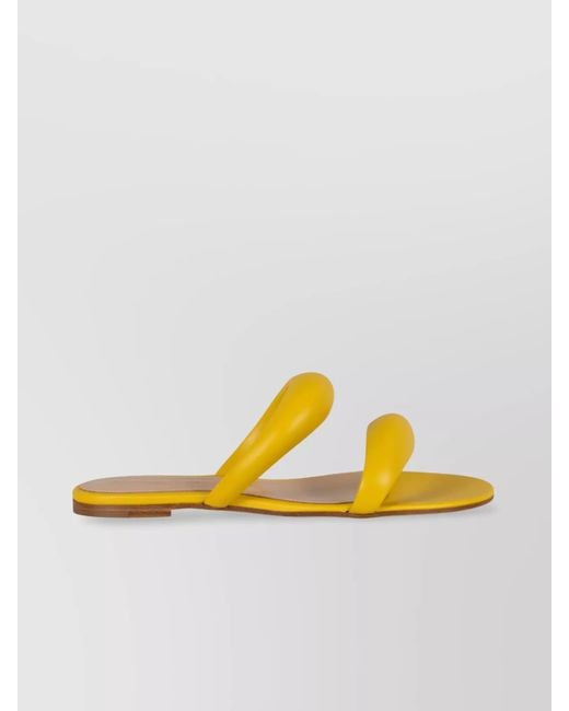 Gianvito Rossi Yellow Leather Slides