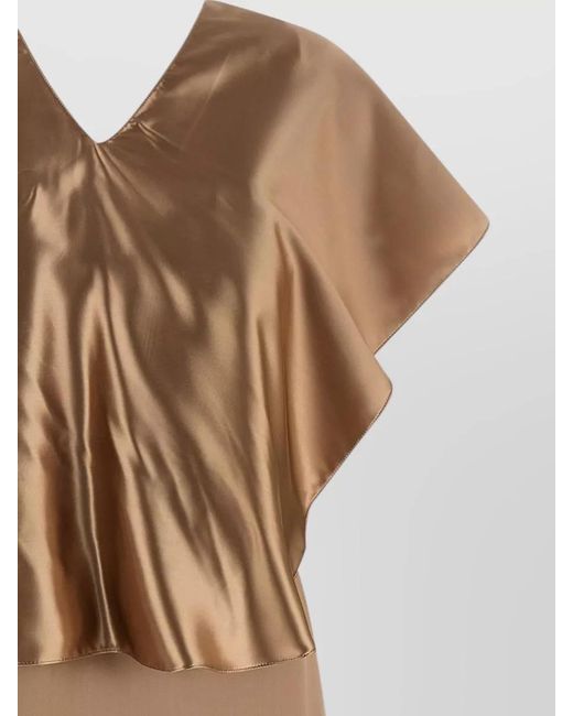 Fabiana Filippi Natural Cape Midi Dress