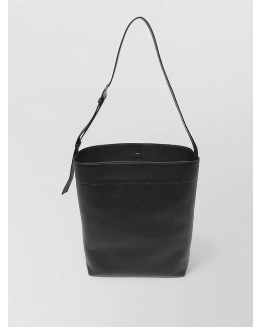 Tom Ford Black Grain Leather Bucket Shoulder Bag Adjustable for men