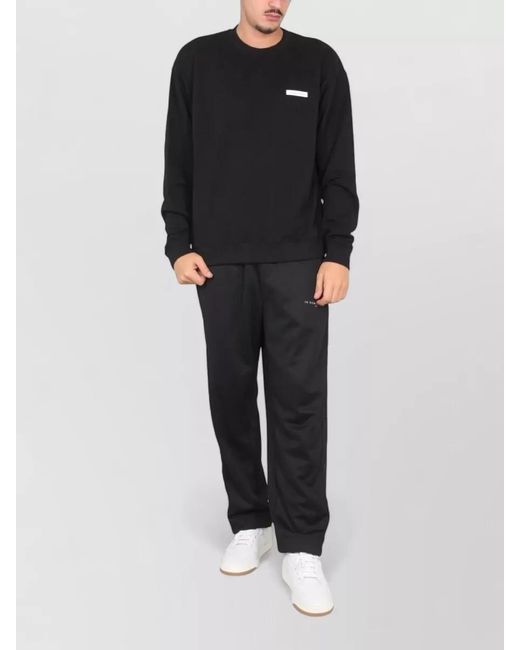 Ih Nom Uh Nit Black Crewneck Sweatshirt Cuffs Ribbed Hem for men
