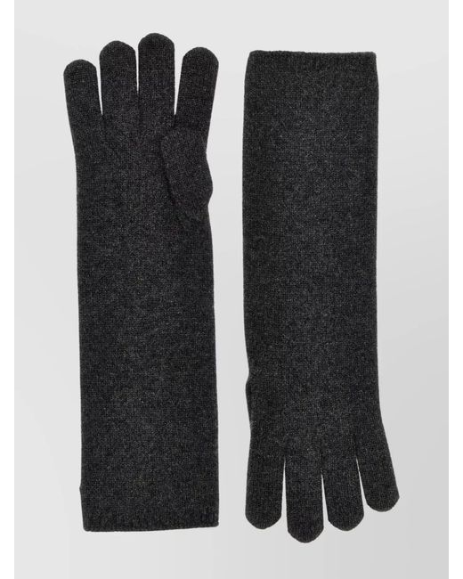 Max Mara Black 'Alaggio' Long Knitted Gloves
