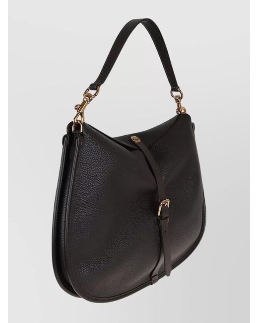 Etro Black Pony Extra Large Leather Shoulder Bag