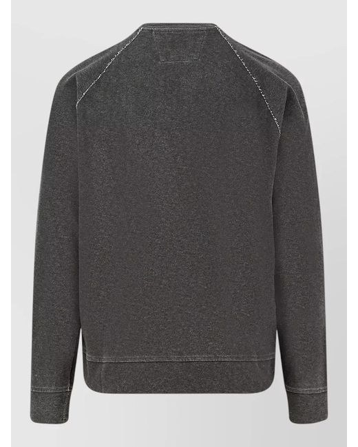 C P Company Gray Cotton Crew Neck Sweatshirt Long Sleeves for men