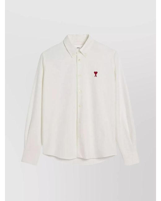 AMI White Heart Friend Cotton Shirt for men