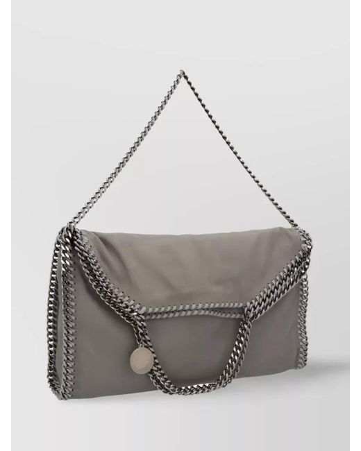 Stella McCartney Gray Falabella Fold-Over Shoulder Bag