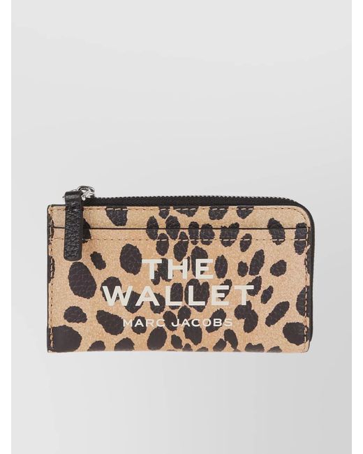 Marc Jacobs Natural Leather Cheetah Print Top Zip Wallet
