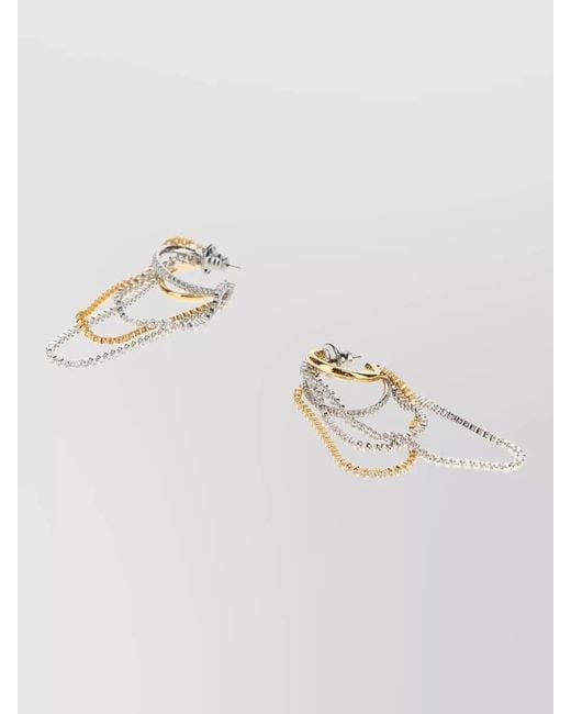 Swarovski White Two-Tone Metal Earrings