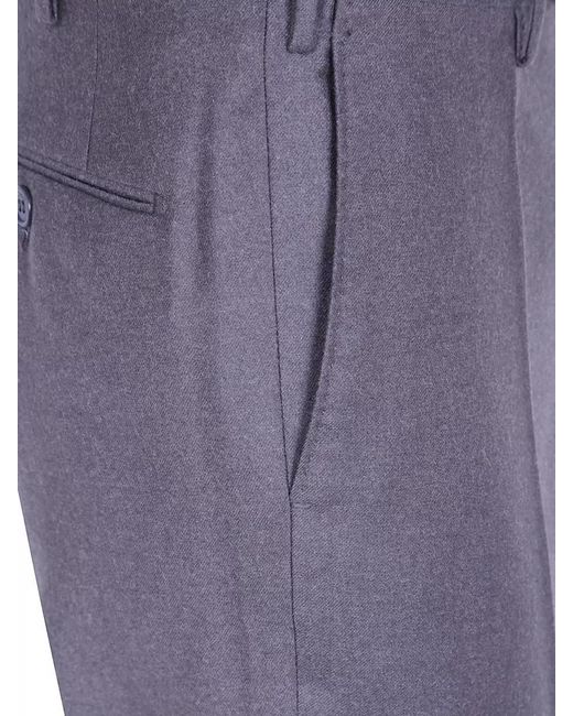 Incotex Blue Regular Chino Trousers Belt Loops Pockets for men