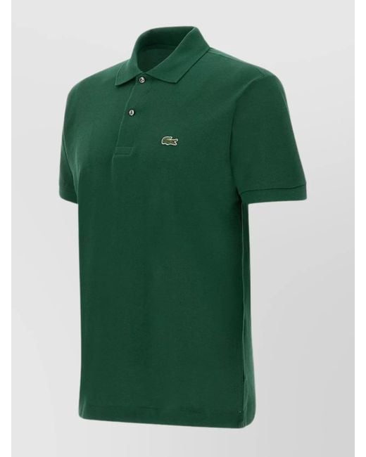 Lacoste Green Cotton Piqué Short-Sleeve Polo Shirt for men