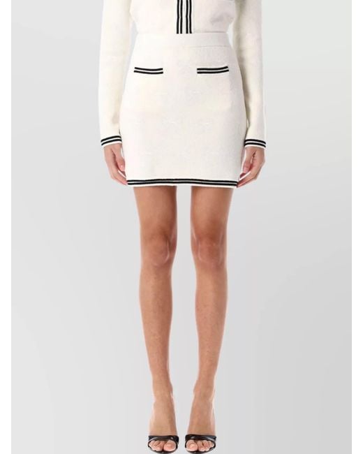 Self-Portrait White Jacquard Mini Skirt