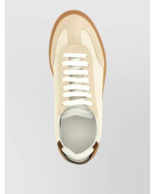Brunello Cucinelli White Leather Low-Top Sneakers