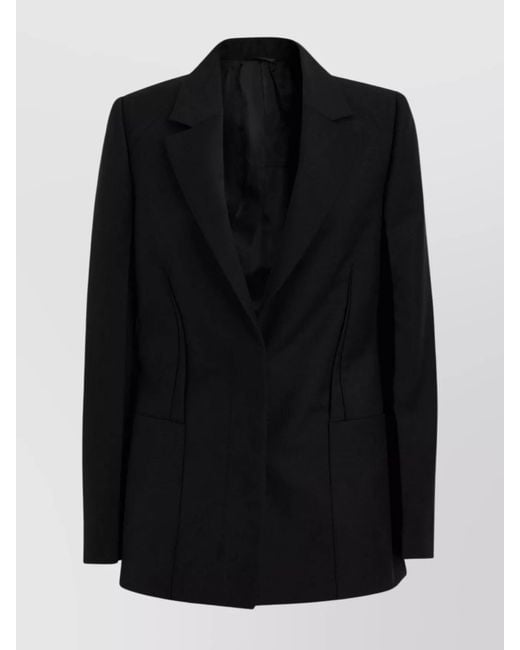 Givenchy Black Mohair Blend Fitted Blazer