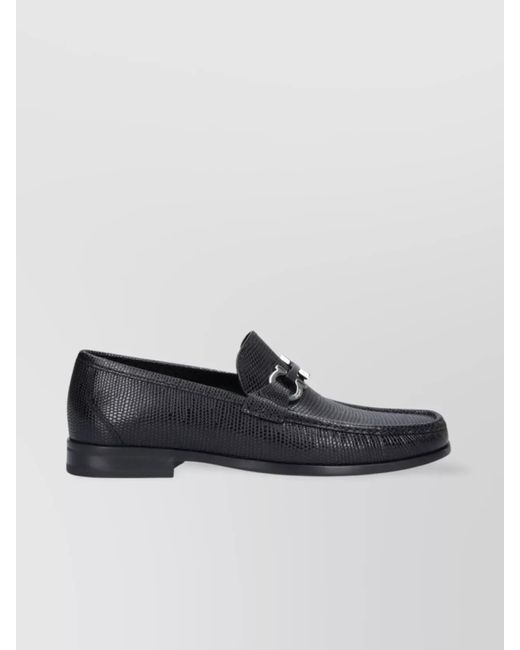 Ferragamo Multicolor Loafers With Metal Hardware And Textured Finish for men