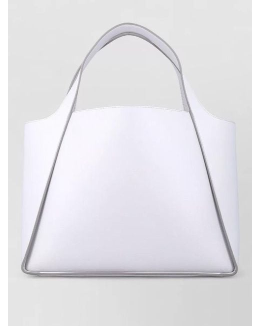 Stella McCartney Gray Logo Tote Bag Vegan Leather Grainy
