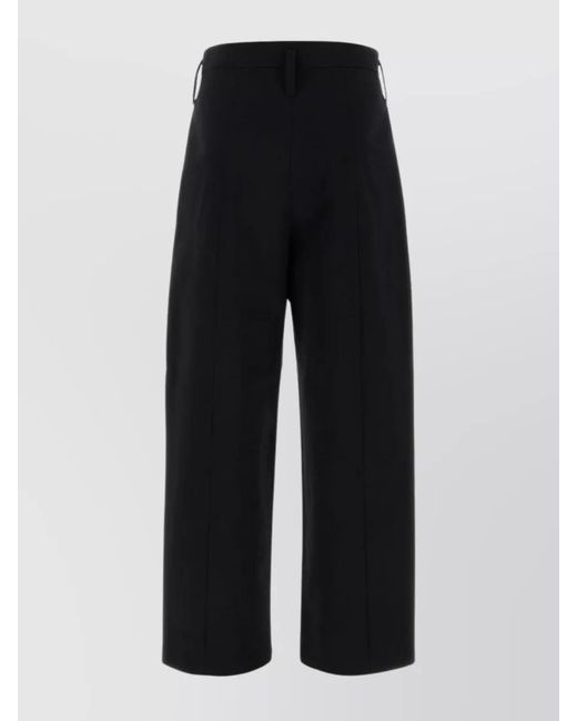 Philosophy Black Cotton Wide-Leg Trousers