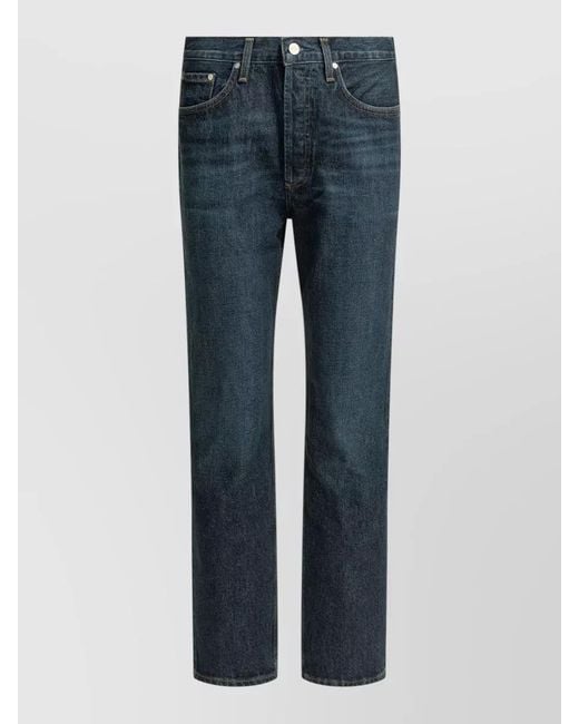 Agolde Blue High Rise Straight Leg Denim Jeans