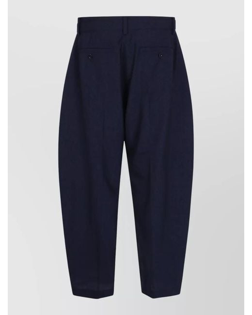 Sacai Blue Tailored Pants Belt Loops Pockets Button Detail for men