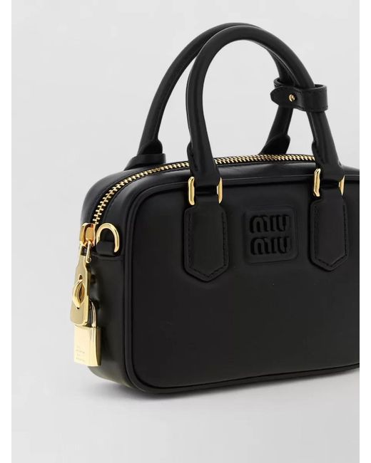 Miu Miu Black Arcadie Nappa Leather Mini Bag