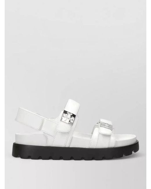 Tory Burch White Sport Sandal Calfskin Open Toe Platform