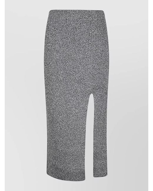Circus Hotel Gray Viscose Midi Skirt High Waist Slit