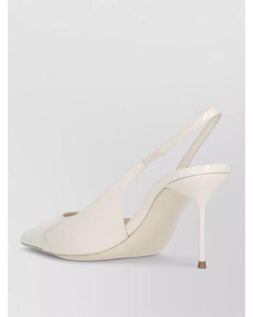 Paris Texas Natural High Heel Slingback Patent Leather Pumps