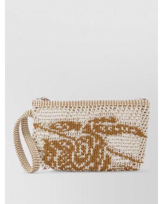 Burberry Natural 658 Crochet Cotton Pouch Shoulder Clutch